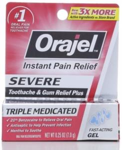 Orajel Toothache & Gum, Instant Pain Relief, Gel, 0.25 Oz