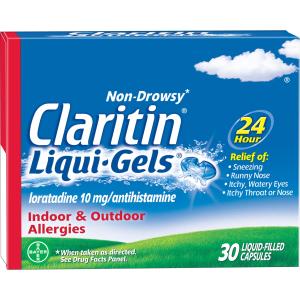 Claritin Liqui Gels Capsules 10 Mg Non Drowsy Indoor & Outdoor Allergies Relief