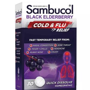 Sambucol Black Elderberry, Cold & Flu Relief, 30 Quick Dissolve Tablets