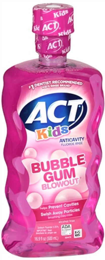 Act Kids Anticavity Fluoride Rinse Bubblegum Blowout 16.9 Oz