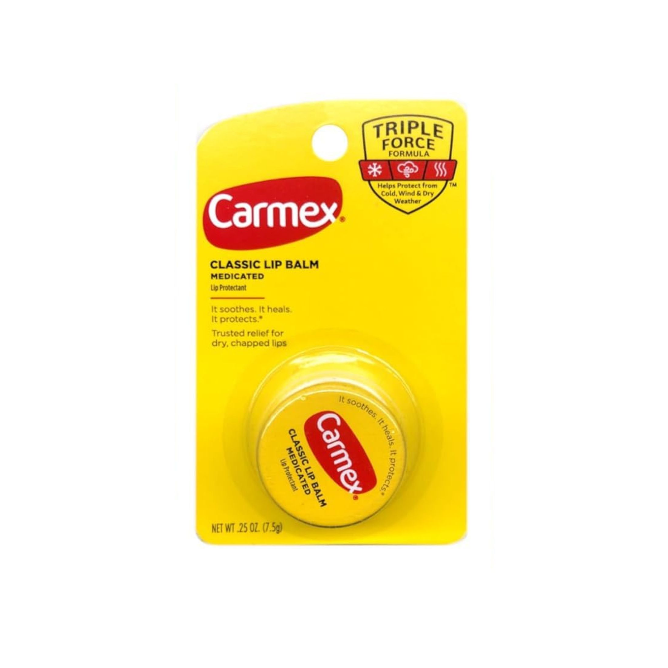 Carmex Classic Medicated Lip Balm Jar, Original, 0.25 Oz