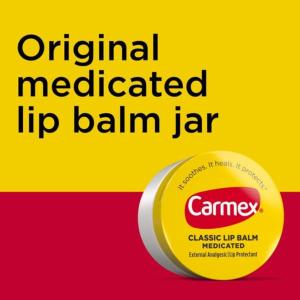 Carmex Classic Medicated Lip Balm Jar, Original, 0.25 Oz