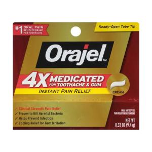 Orajel 4X For Toothache & Gum Pain: Severe Cream Tube 0.33oz- From #1 Oral Pain Relief Brand