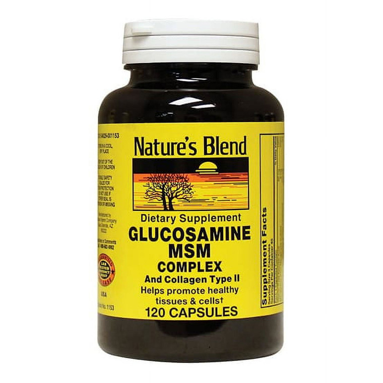 Nature's Blend Glucosamine MSM Complex + Collagen Type II Capsules