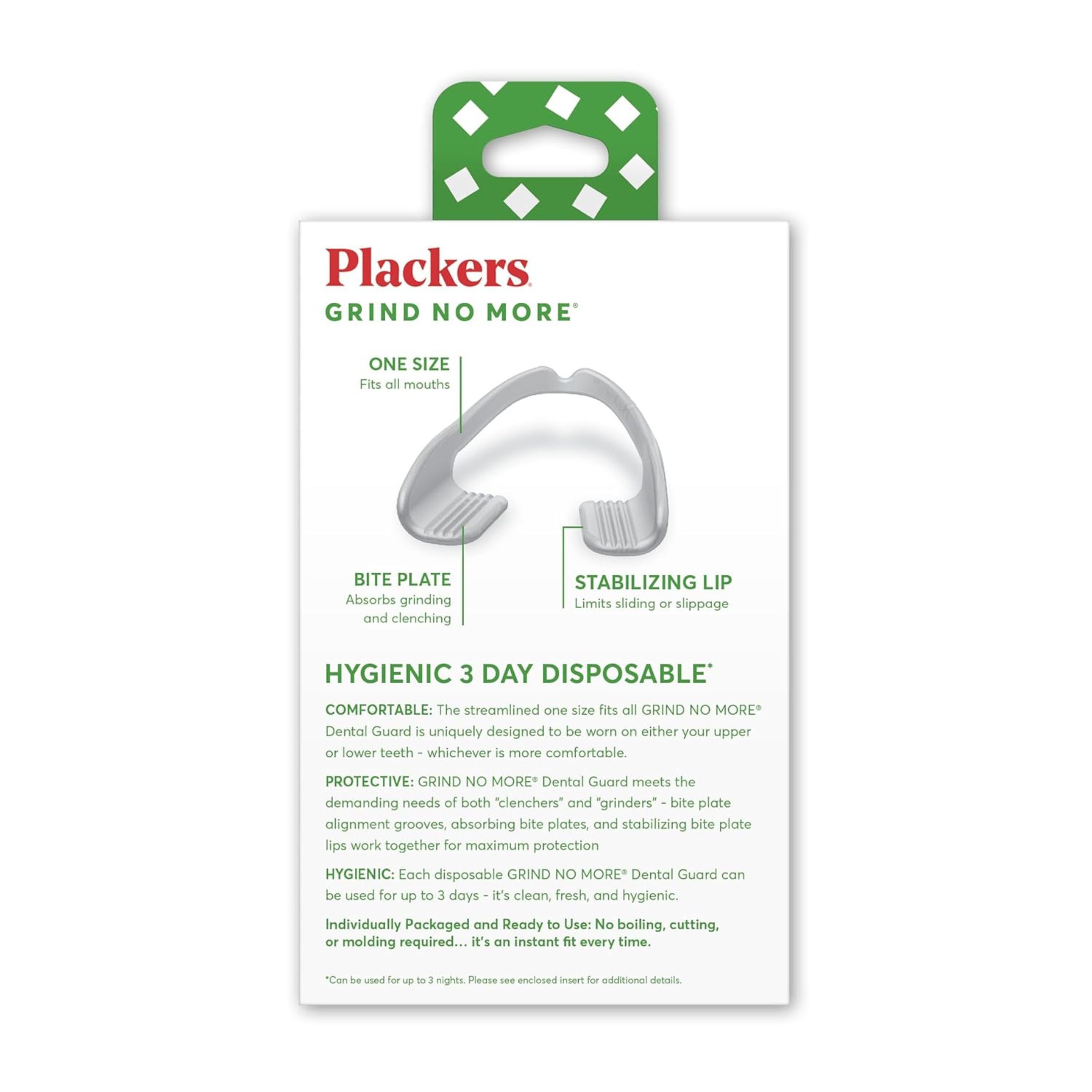 Plackers Grind No More Dental Night Protector - 10ct