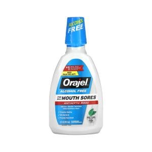 Orajel Antiseptic Rinse For All Mouth Sores, Mint - 16 Fl Oz