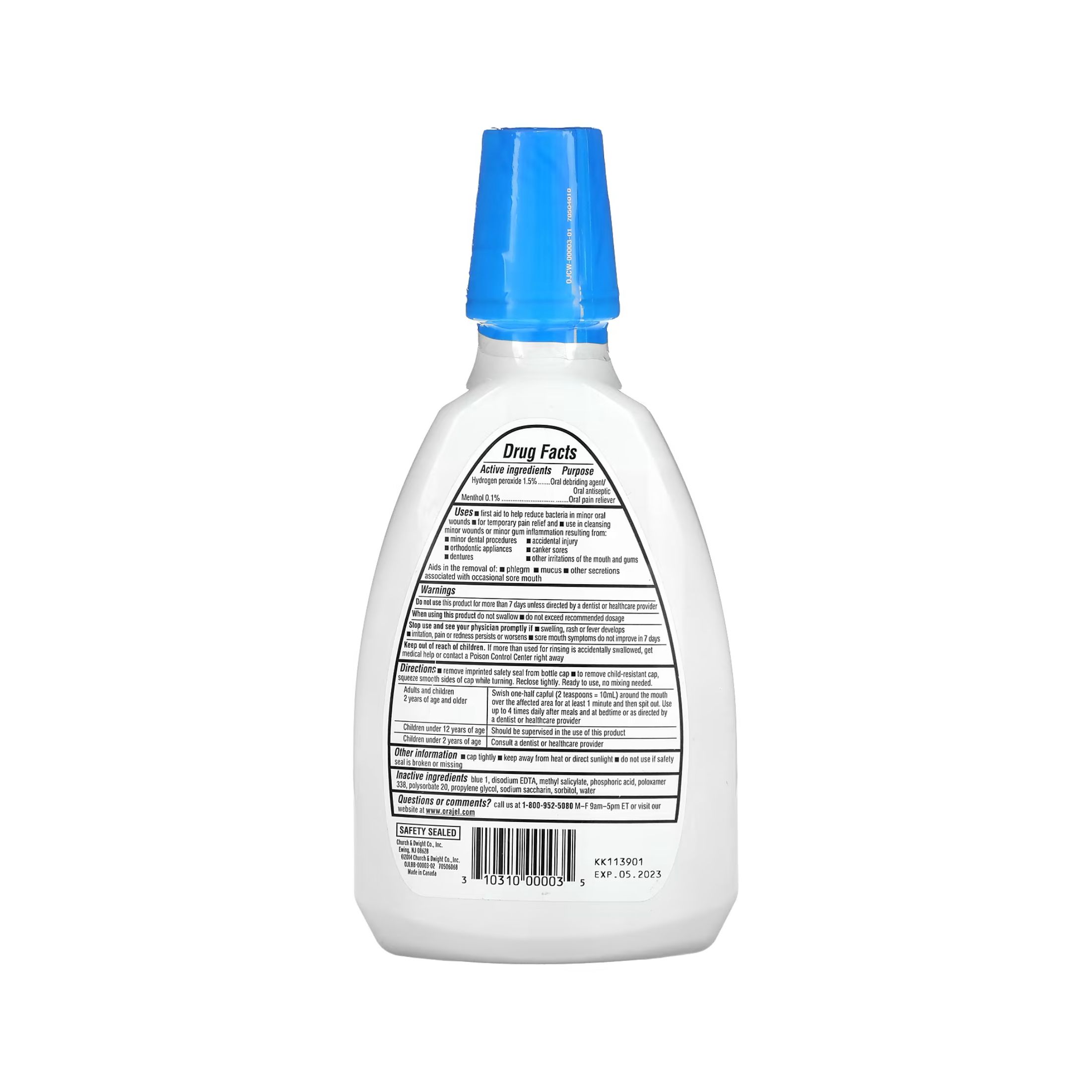 Orajel Antiseptic Rinse For All Mouth Sores, Mint - 16 Fl Oz