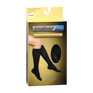 Loving Comfort Support Knee High Socks 8-15 MMHG Black Small - 1 Pair