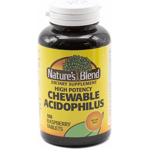 Nature's Blend Acidophilus, Chewable Tablets, Raspberry Flavor