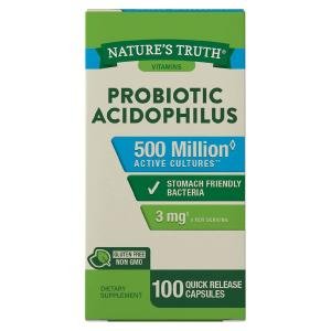 Nature's Truth Probiotic Acidophilus 500 Million CFU Quick Release Capsules 100ct