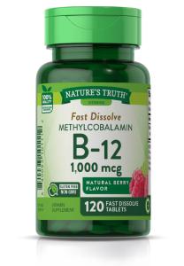 Nature's Truth Vitamin B-12, Sublingual, 1000 Mcg, Fast Dissolve Tabs, Natural Berry Flavor