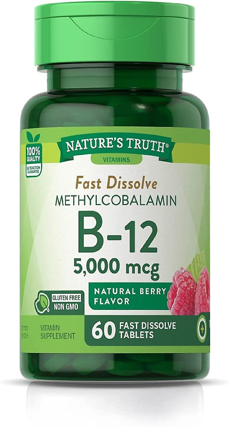 Nature's Truth Vitamin B-12, 5000 Mcg, Fast Dissolve Tablets, Natural Berry Flavor