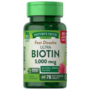 Nature's Truth Biotin, Ultra, Fast Dissolve, 5000 Mcg, Tablets, Natural Berry Flavor