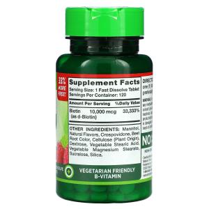 Nature's Truth Tablets Fast Dissolve Maximum Natural Berry Flavor 10,000 Mcg Biotin