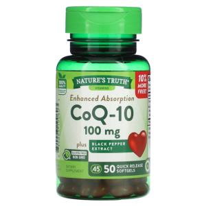 Nature's Truth Enhanced Absorption Co Q 10 100 Mg Plus Black Pepper Extract