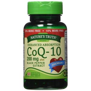 Nature's Truth Enhanced Absorption CoQ-10 200 Mg Plus Black Pepper Extract
