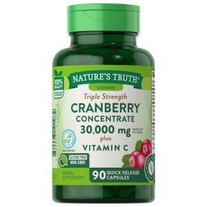 Nature's Truth Quick Release Capsules Triple Strength 30,000 Mg Cranberry Concentrate Plus Vitamin C