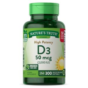 Nature's Truth Vitamin D3, High Potency, 50 Mcg, Softgels