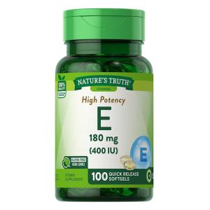 Nature's Truth Vitamin E, High Potency, 180 Mg, Quick Release Softgels