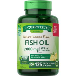 Nature's Truth Fish Oil, 2000 Mg, Quick Release Softgels, Natural Lemon Flavor
