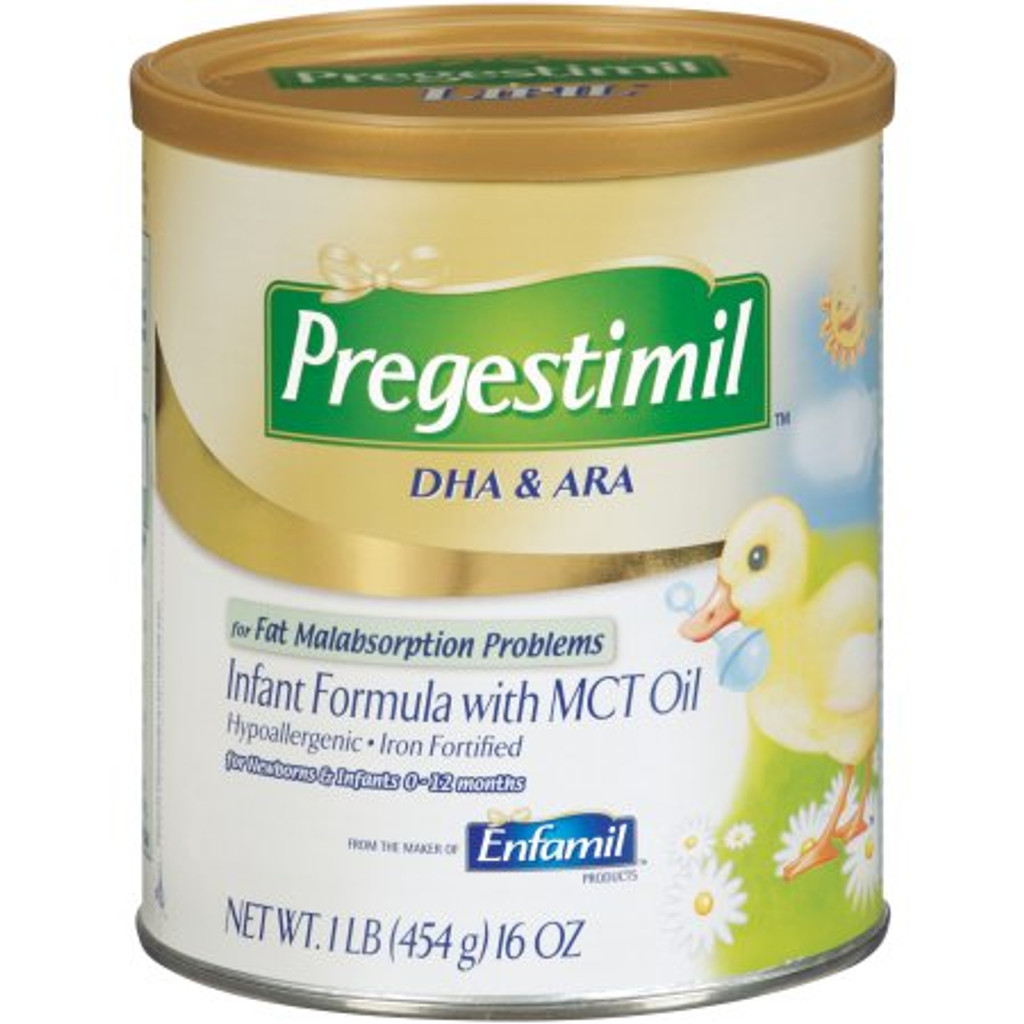 Pregestimil Enfamil Infant Formula With MCT Oil, For Fat Malabsorption Problems, Powder Can, 16 Oz