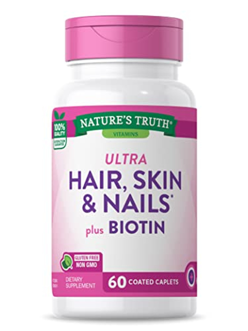 Nature's Truth Ultra Hair, Skin & Nails Plus Biotin, 60 Coated Caplets