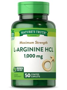 Nature's Truth Vitamins, Maximum Strength L-Arginine HCL, 1,000 Mg, 50 Coated Caplets