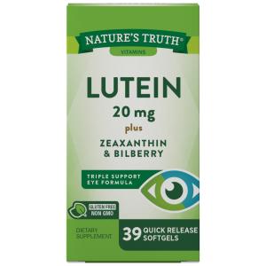 Nature's Truth Lutein Plus Zeaxanthin & Bilberry, 20 Mg, 39 Quick Release Softgels