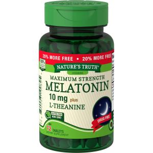 Nature's Truth Sleep Melatonin Plus L-Theanine, 10 Mg, 72 Tablets