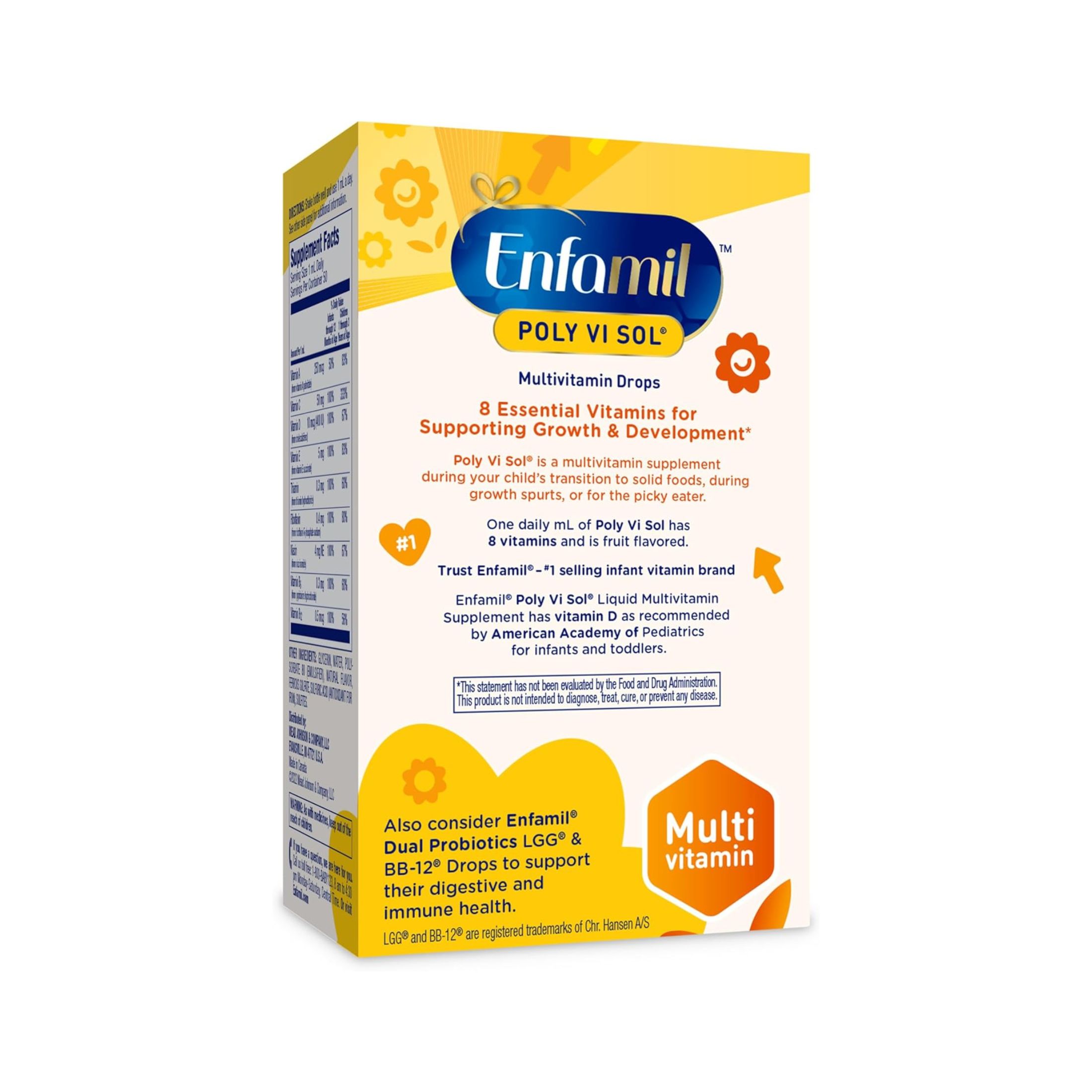 Enfamil Poly-Vi-Sol Multivitamin Supplement Drops With Iron For Infants And Toddlers, 50 mL