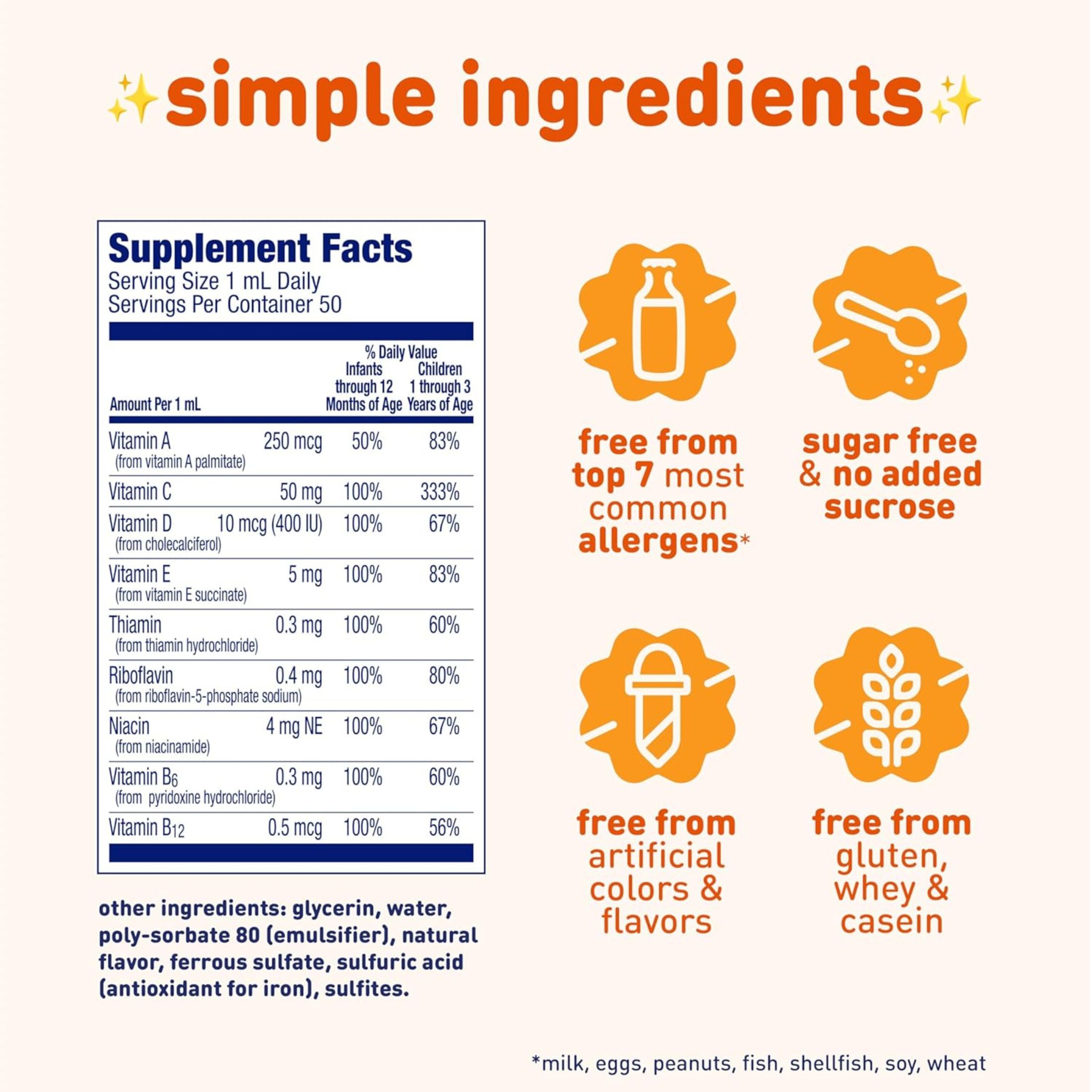 Enfamil Poly-Vi-Sol Multivitamin Supplement Drops With Iron For Infants And Toddlers, 50 mL
