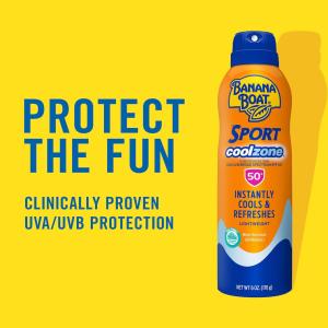 Banana Boat Sport Performance Clear Spray Sunscreen Broad Spectrum SPF 50 - 6 Ounces