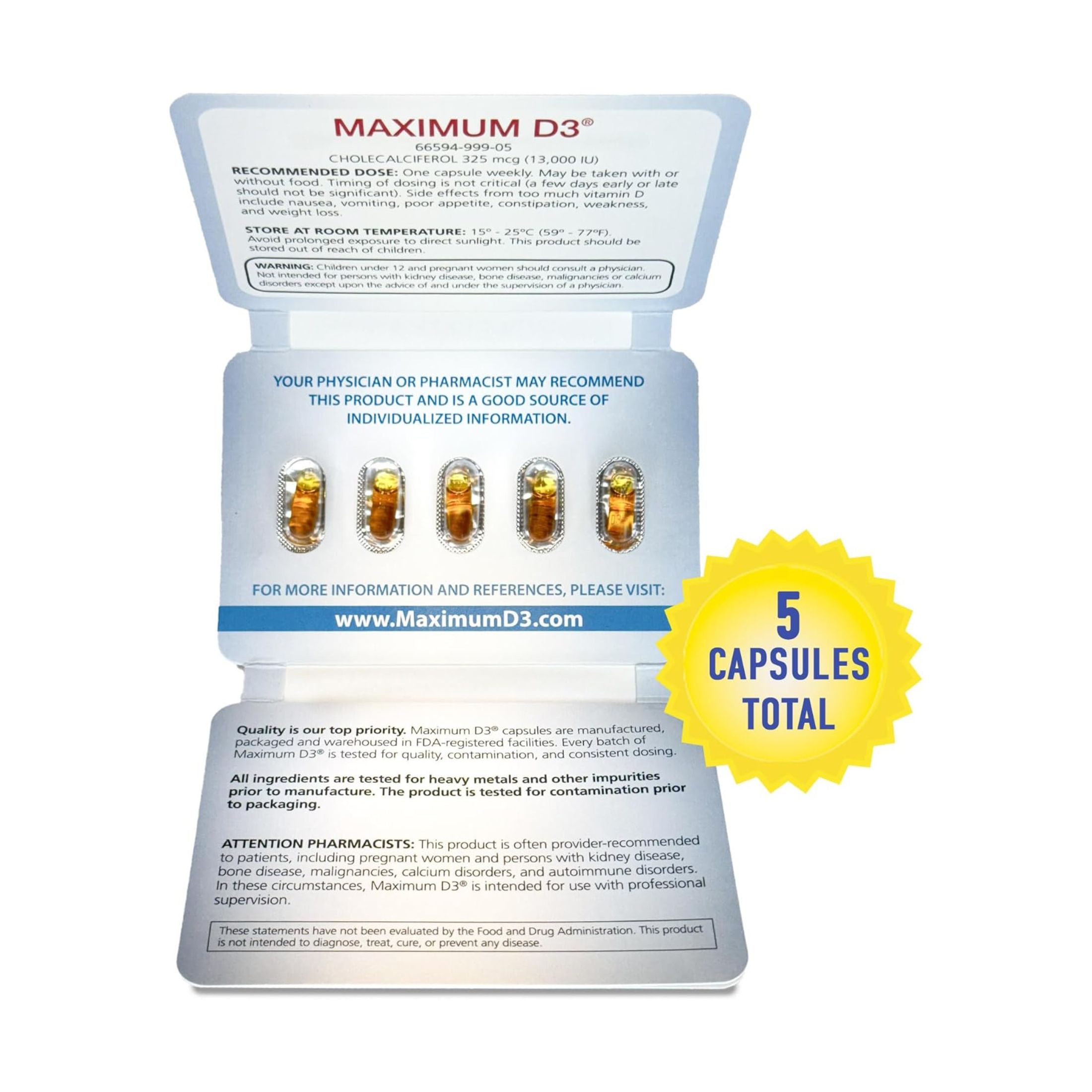 Pro Pharma Llc Maximum Vitamin D3 5 Caps