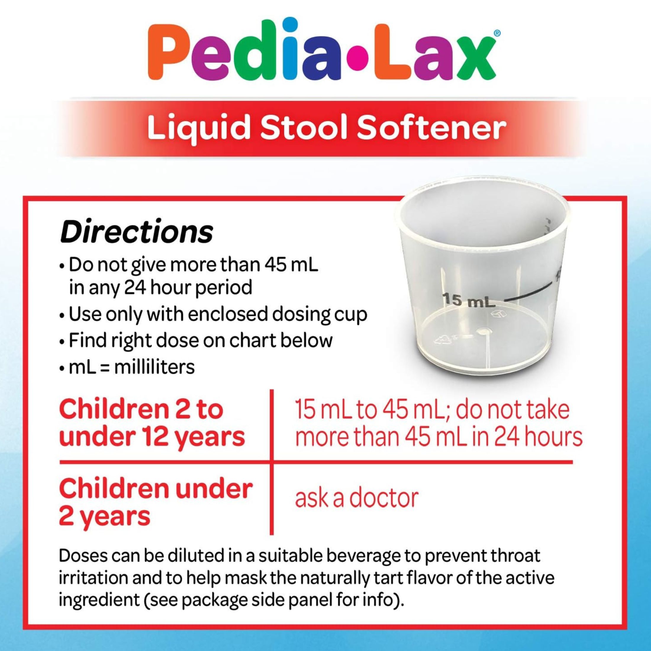 Pedia-Lax Liquid Stool Softener For Kids Ages - 2-11 - Berry - 4 Fl Oz