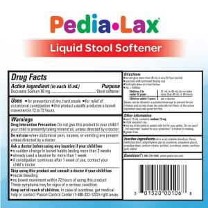 Pedia-Lax Liquid Stool Softener For Kids Ages - 2-11 - Berry - 4 Fl Oz