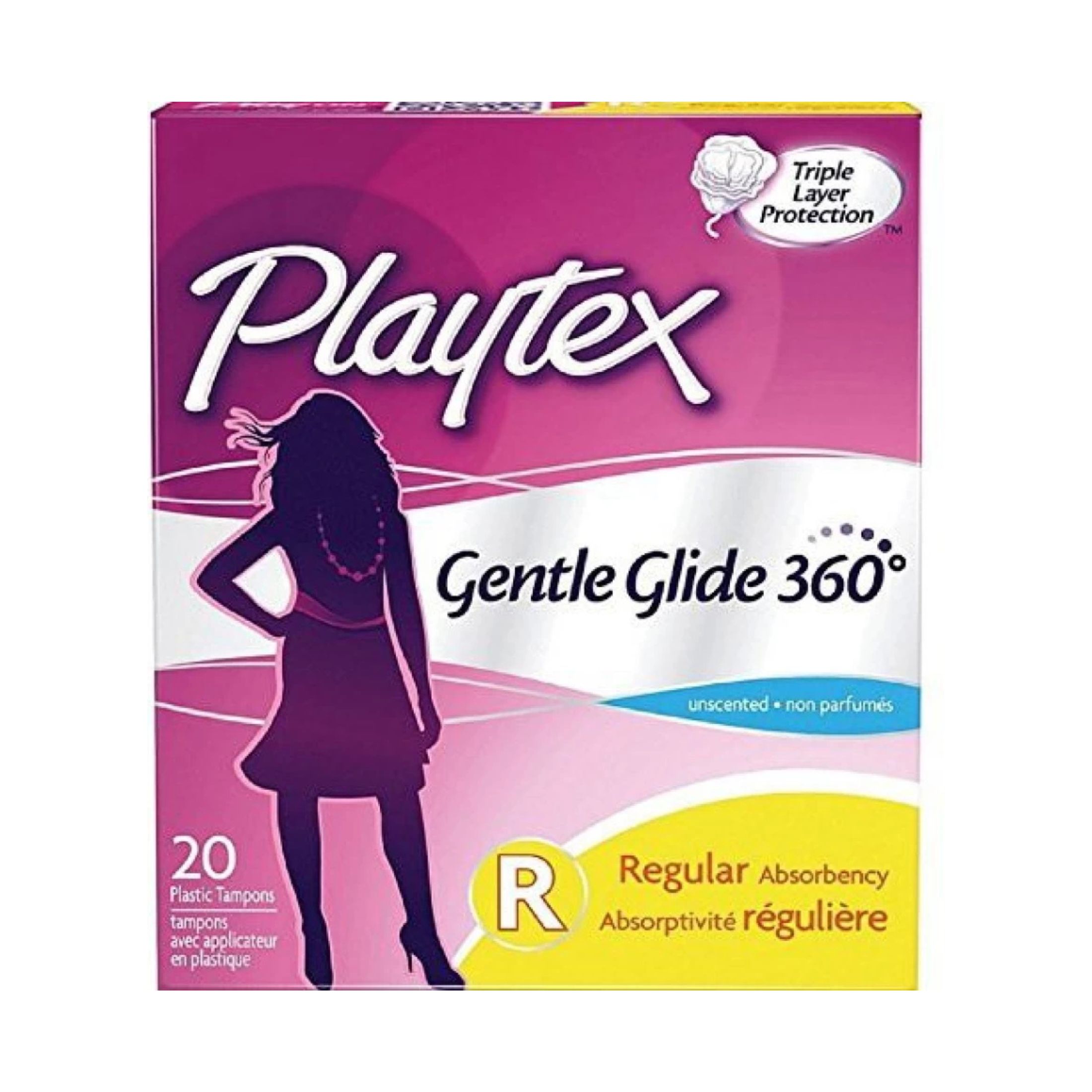 Playtex Gentle Glide Tampons, Plastic, Regular Absorbency, Unscented
