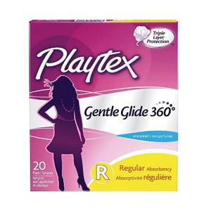 Playtex Gentle Glide Tampons, Plastic, Regular Absorbency, Unscented
