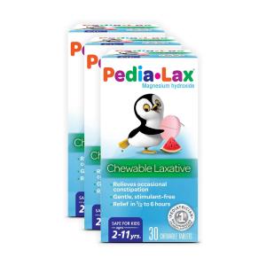 Pedia Lax Oral Saline Laxative Gentle & Safe Constipation Relief For Kids Watermelon Flavor 30 Chewable Tablets
