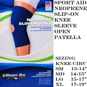 Sportaid Knee Supports Sleeve 12 1/2 Neoprene Open Patella Large