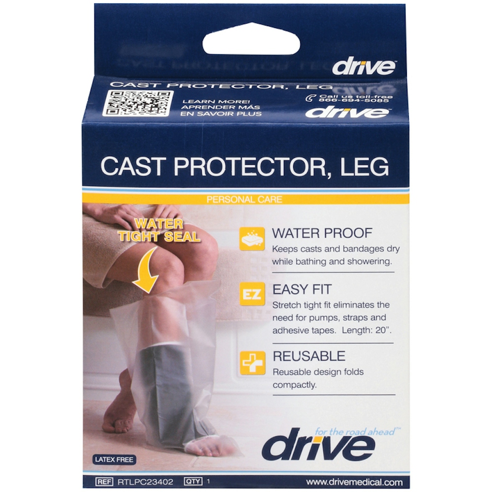 Drive Medical Waterproof Leg Cast Protector, Clear