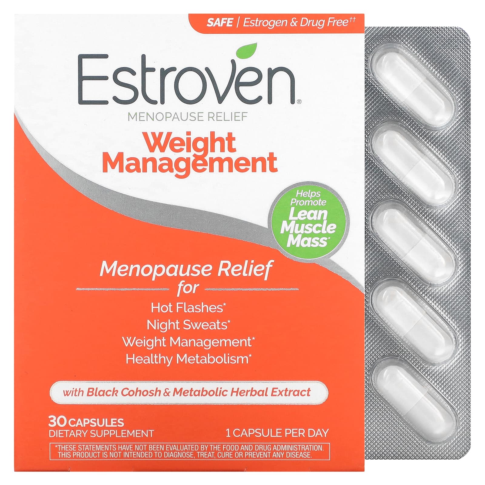 Estroven Menopause Relief For Weight Management Capsules