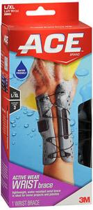Ace Active Wear Wrist Brace, Large/X-Large, America's Most Trusted Brand Of Braces And Supports, Money Back Satisfaction Guarantee