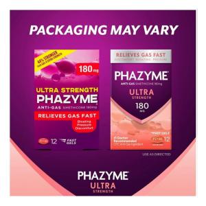 Phazyme Ultra Strength Gas & Bloating Relief, Works In Minutes, 48 Fast Gels