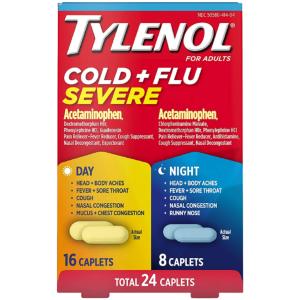 Tylenol Cold + Flu, Severe, Day/Night, Caplets, For Adults