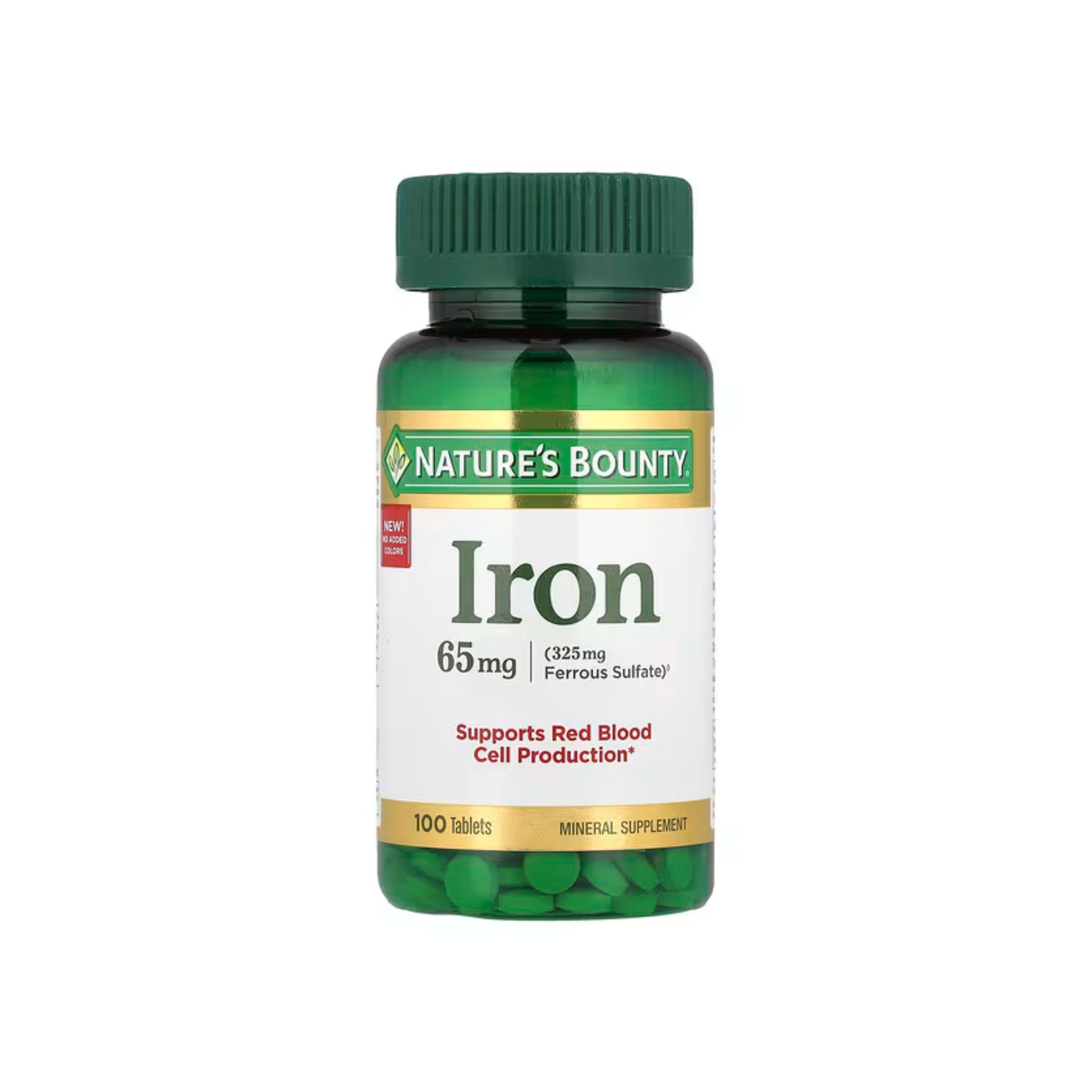 Nature's Bounty Iron 65 Mg Ferrous Sulfate - 100 Tablets
