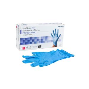 McKesson 4.5C Confiderm Nitrile Exam Glove Blue Textured Fingertips