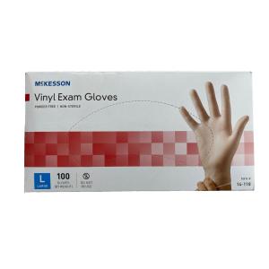 McKesson Lot 3 Boxes Vinyl Exam Gloves Large 100 Count Powder-Free Non-Sterile