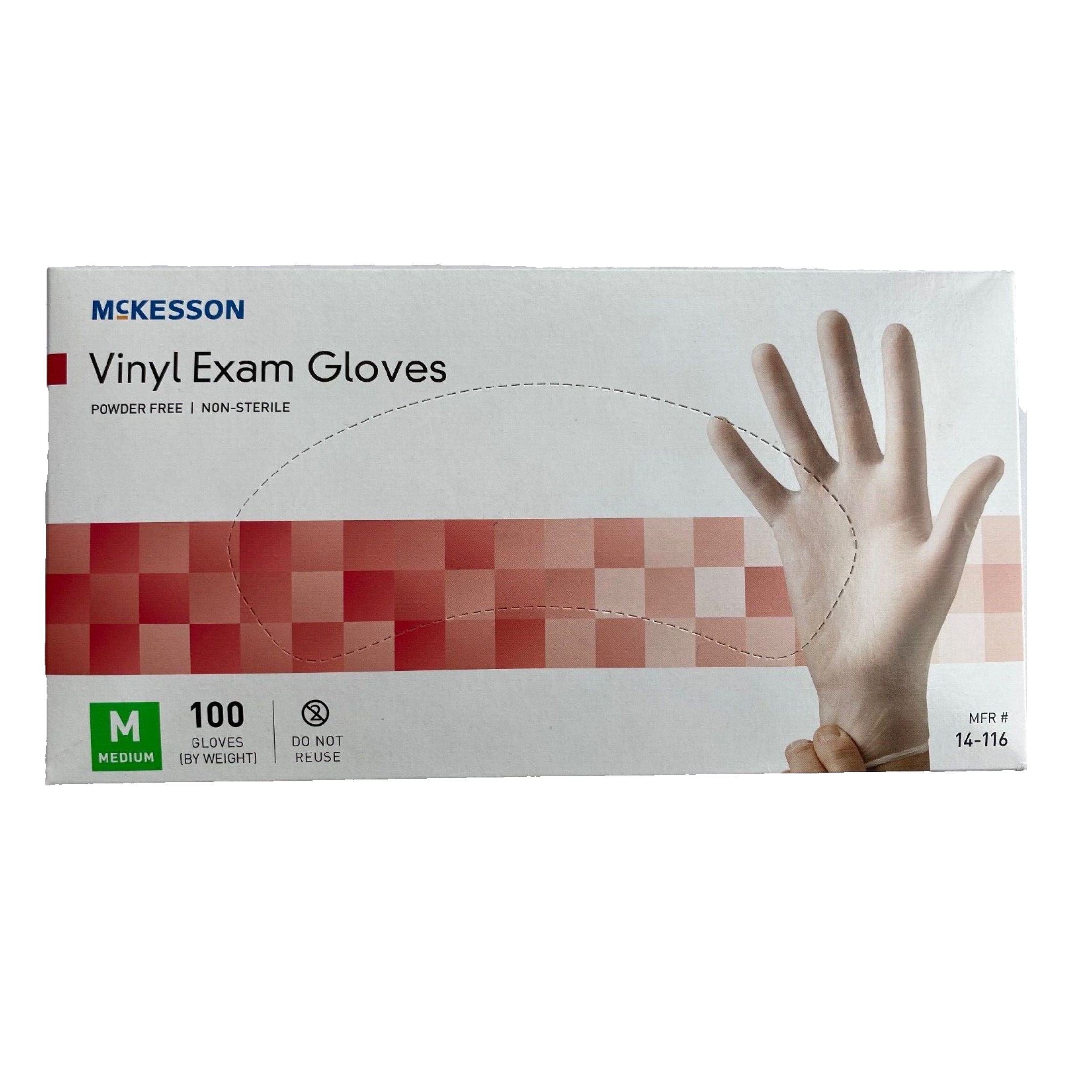 McKesson Vinyl Exam Glove, Medium, 100 Per New Box With Free Shipping