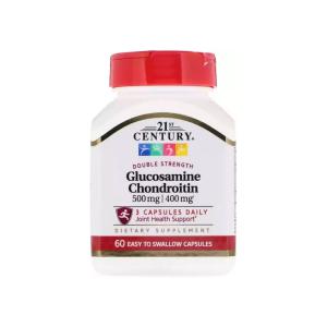 21st Century Glucosamine / Chondroitin, Double Strength, 500 Mg / 400 Mg, 60 Easy To Swallow Capsules