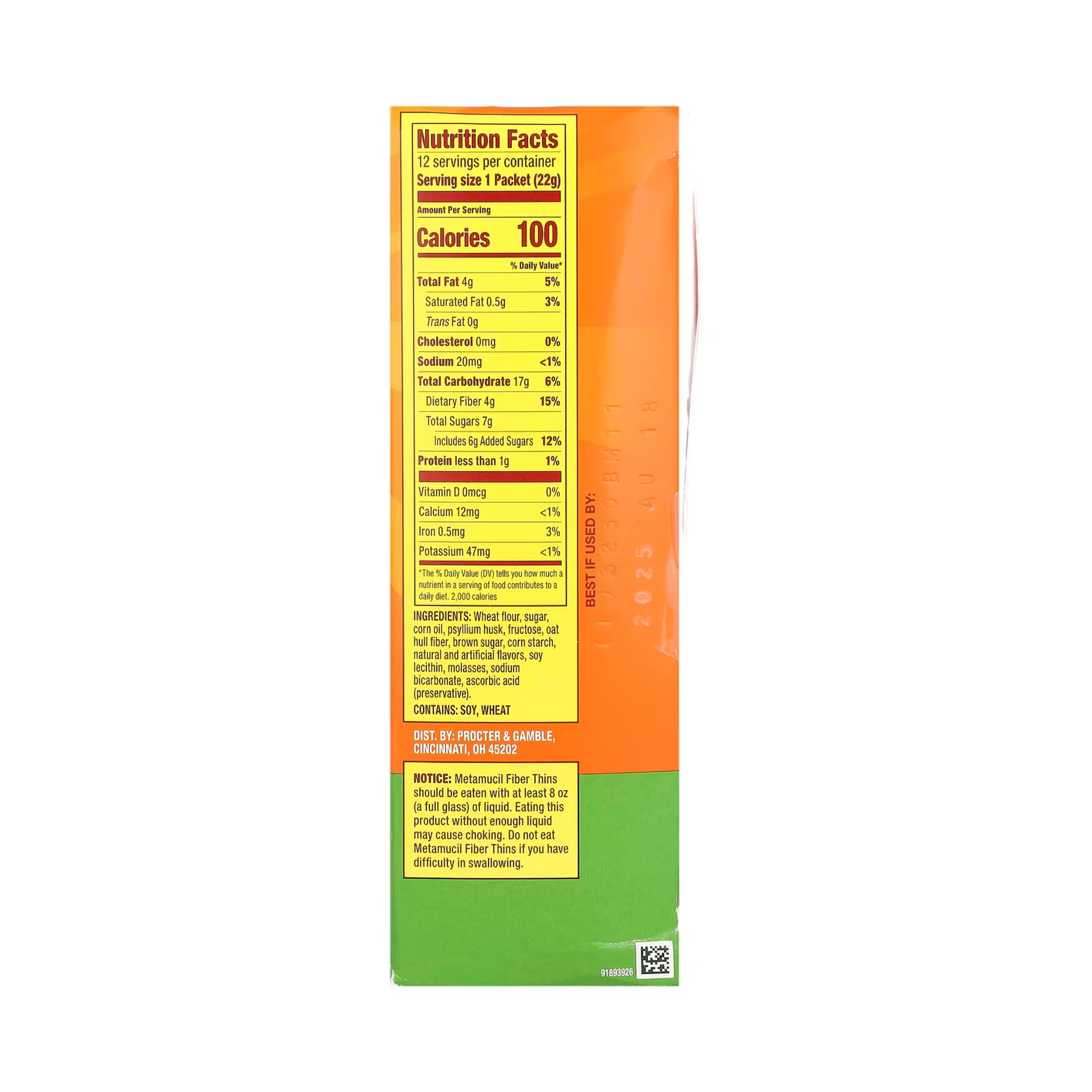 Metamucil Fiber Supplement Thins, Apple Crisp Flavor